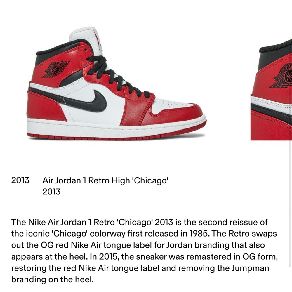 Air Jordan 1 Retro High 'Chicago' - Red, White, Black